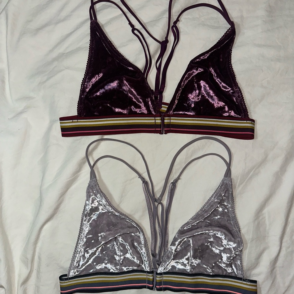 Victoria's Secret Gray Bralette with Striped Band